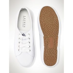 Lauren Ralph Lauren Jolie white canvas sneakers!